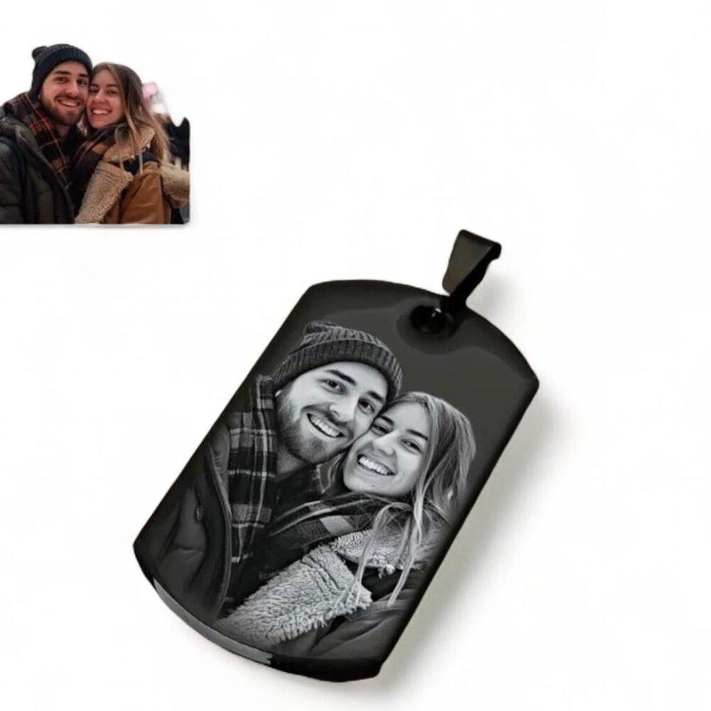 Black Dog Tag Necklace - Picture 5 of 9